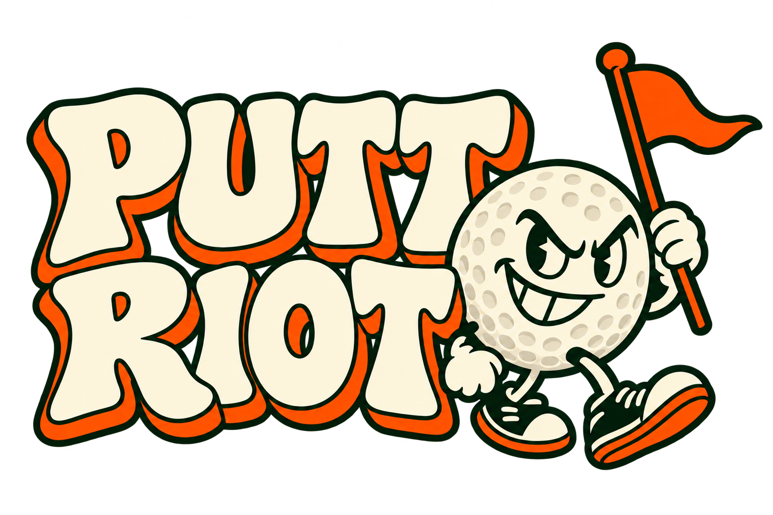 PUTT RIOT — mischievous golf ball mascot